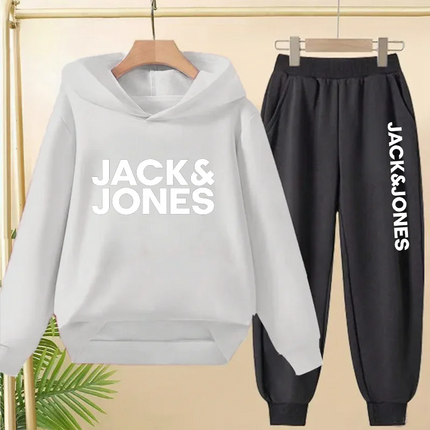 2025 Spring Autumn Outfits Kids Leisure Letter Print 2pcs Hoodie+Pants Tracksuits 3-13 Years Boys Girls Children Clothes