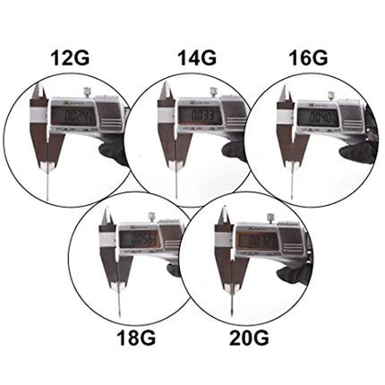 Sterile Disposable Tattoo 12g/14g/16g/18g Piercing Needles Navel Nipple Ear Nose Lip Stainless Steel Piercing Needles Kit Tool
