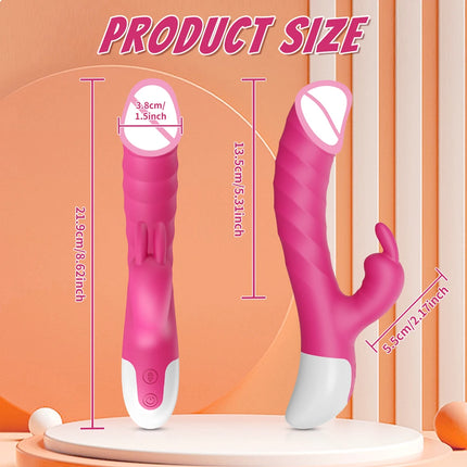 Powerful Rabbit Vibrator Dildo For Women Dual Vibration G Spot Clitoris Stimulation Masturbators Vaginal Massager Adult Sex Toys