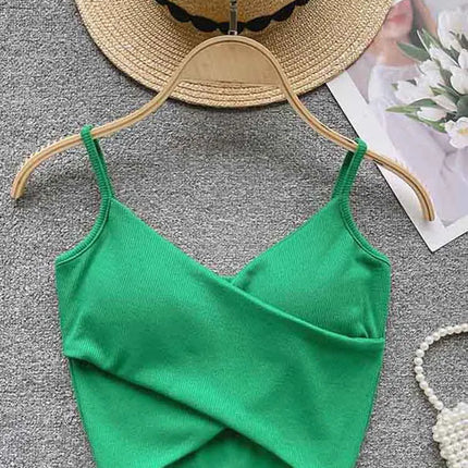  Irregular Casual Sport Camisole Women Strap Design Solid Fashion 2025 Y2K Elegant Ladies Chic Slim Tank Tops