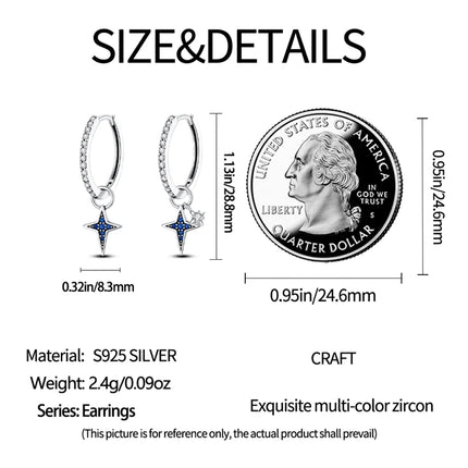Real 925 Sterling Silver Star Earrings For Women Sparkling Zircon Ear Studs Luxury Fine Engagement Wedding Jewelry Gift For Girl