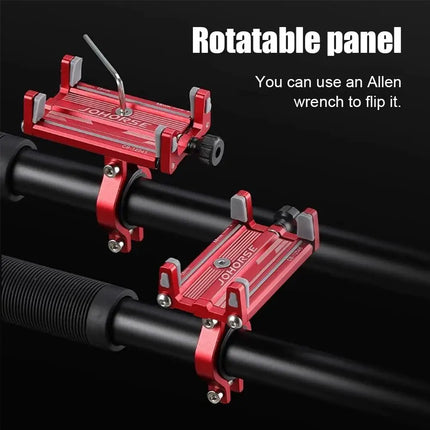 Universal Mobile Phone Holder Adjustable Aluminum Alloy Cell Phone Holder Clip Stand Bracket Mount Base For Scooter Bicycle Bike