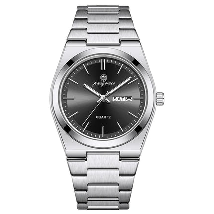 PAAZOMU Luxury Quartz Men's Wristwatch Sport Men Watches Waterproof Luminous Date Week Stainless Steel Men's Watch Male Reloj+box