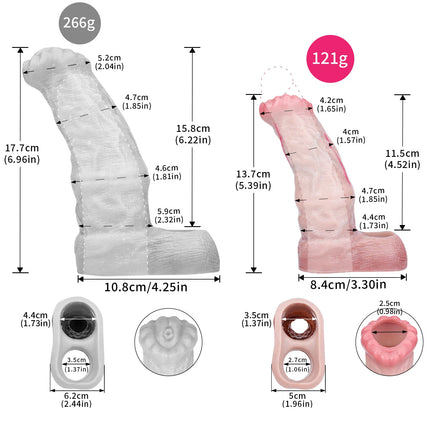FAAK 14 styles Silicone Fantasy Horse Hollow Dildo Dog Large Knot Nude Penis Sleeve Size S M L Cock Enlarger Sex Toys For Men