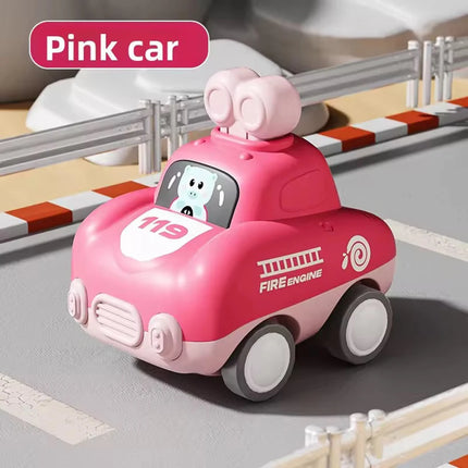 Children's Push-Type Car, Inertia Pull-Back Car for Boys and Girls 1-3 Years Old, Cartoon Toy Car Birthday Gift