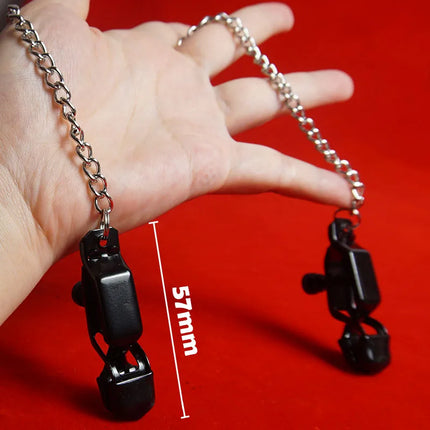 Nipple Clamps Adjustable Pressure Screw,Metal Clip On Nipples With Chains,Sex Toys for Couples,Adult Games
