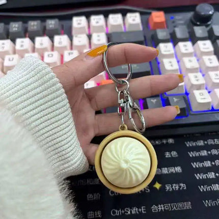 Keyboard Clicker Fdget Dumpling Keychain Sensory Anxiety and Stress Relief for Adults Kids Decompression Gifts Novelty Gadgets