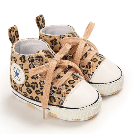 Baby Canvas Classic Sports Shoes Newborn Boys and Girls Printed Star First Walkers Shoes Infant Anti Slip Baby Shoes