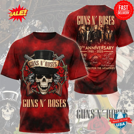 Guns N’ Rose 2025 Tour 3D Shirt – Epic Rock Tee for Music Collectors USA