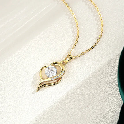 Luxury 100% Real 18k Gold Women's Irregular Clavicle Chain Pendant Moissanite Necklace