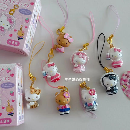 Sanrio Hello Kitty Keychain Blind Box Cartoon Character Phone Charm Bag Pendant  Collectible Anime Action Figure Gift for Girls