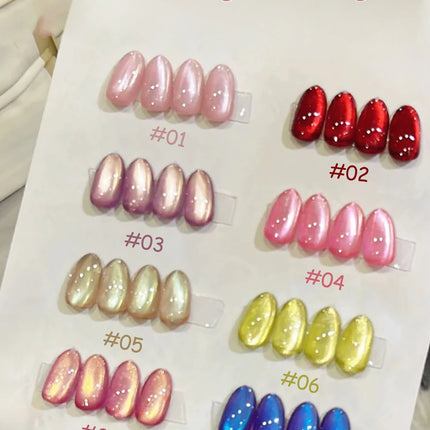1-12pcs PSK New Whitening Strawberry Cat Eye Gel Nail Polish 2026 Super Glitter Whitening Red Glass Bead Nail Art Pink Nails