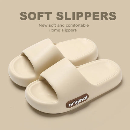 Summer Platform Cloud Slippers Women Lightweight Solid Color Soft Sole EVA Pillow Slides Woman Couple Non Slip Beach Flip Flops