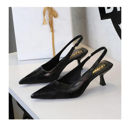 Banquet High Heels For Women Simple Slim Heels With Empty Pointed Toe Shoes With Tripping Temperament Fashionable Women's Shoes