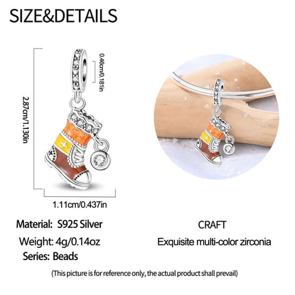 Original 925 Sterling Silver Charms Beads Cute Mushroom Unicorn Love Wings Pearl Charm for Bracelet Pendant Woman Girl Jewelry