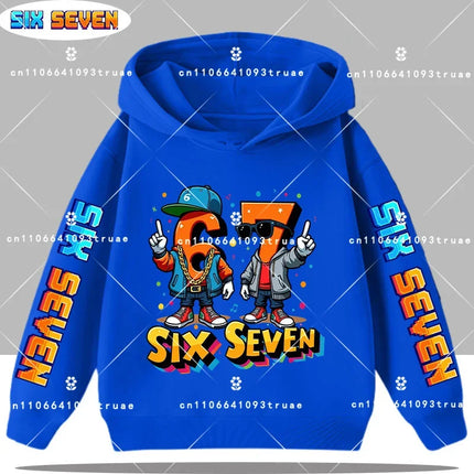 Autumn Children's Comfortable Hoodies 67 Six Seven Digit Print Kid Cute Fleece Sweatshirt Boys Girls Casual Fashion Sport Hooded