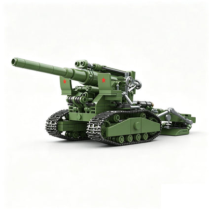 Military World War B-4 M1931 203MM Howitzer Tank MOC Building Blocks Armored Vehicle Sets Desktop Ornament Toys Boys Gifts