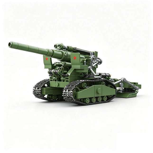 Military World War B-4 M1931 203MM Howitzer Tank MOC Building Blocks Armored Vehicle Sets Desktop Ornament Toys Boys Gifts