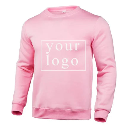 Your Own Design Brand Logo/Picture Personalized Custom Anywhere Men Women DIY Round neck long sleeved pulloverhoodie Fashion New