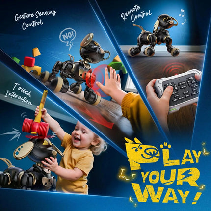 Smart AI Robot Dog Toy Intelligent Interactive Puppy More Than 30 Kinds of LED Expressions Remote Gesture Control Electronic Pet