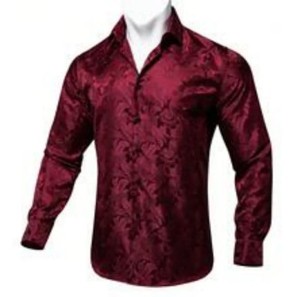 Men's Brand New Silk Top with Regular Slim Fit, Ordinary Lapel, 3D Printed with Artistic Patterns, Fashionable and Comfortable,