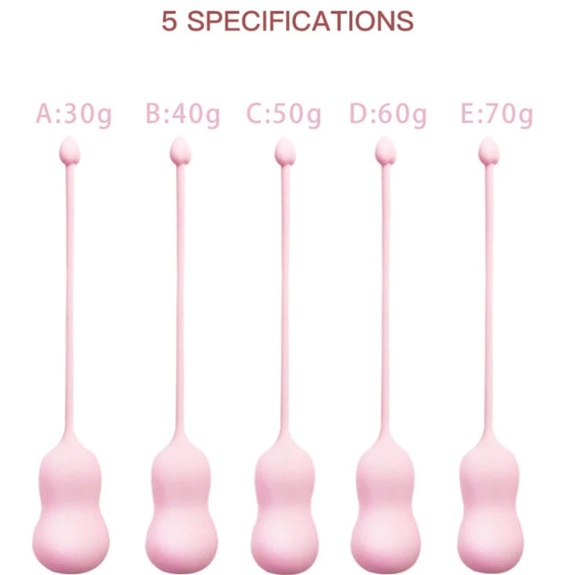 Female Kegel Exercise Pelvic Floor Muscle Trainer Balls Jump Egg Set Adult Sex Toy for Women Postnatal Recovery 5-Pack