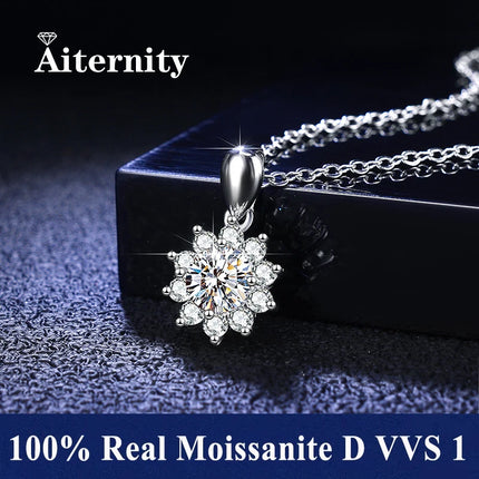 Sterling Silver 925 Moissanite Pendant Necklace For Women Trendy Design D Color VVS Pass Diamond Test Jewelry Gift GRA