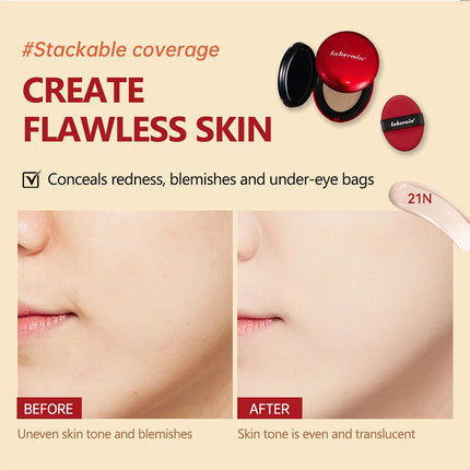 Lakerain Suncreen Cushion Foundation Waterproof Long-lasting Full Coverage Concealer Semi-matte Finish Natural Makeup Cosmetic