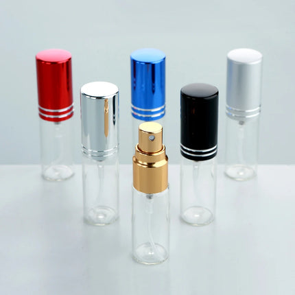 100Pcs 5ml Portable Empty Spray Perfume Bottle Cosmetic Travel Aluminium Spray Bottle For Gift Sample Mini Bottle Parfum Makeup
