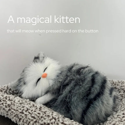 Interactive Meowing Kitten Plush with Press-to-Meow Sound, Realistic Cat for Boys & Girls, Birthday Gifts,toys for Girls & Women