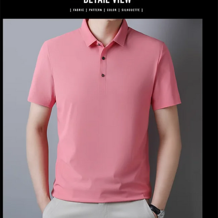 Summer New Men's Short Sleeve Ice Silk POLO Shirt Fashion Simple Men's Business Casual Pullover Large Size 5XL