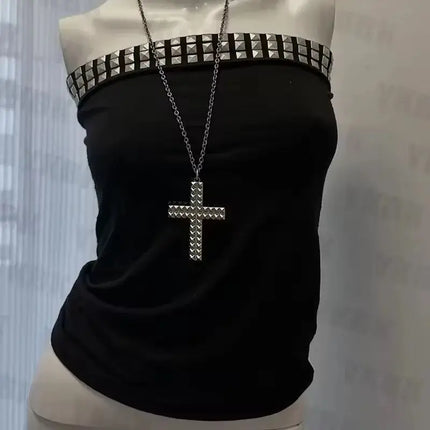 Hip Hop Streetwear Y2k t-shirt Sexy Crop Tops Harajuku Casual Tank Tops Sleeveless Slim Fit Vest Grunge Cool Girl Crop Tops