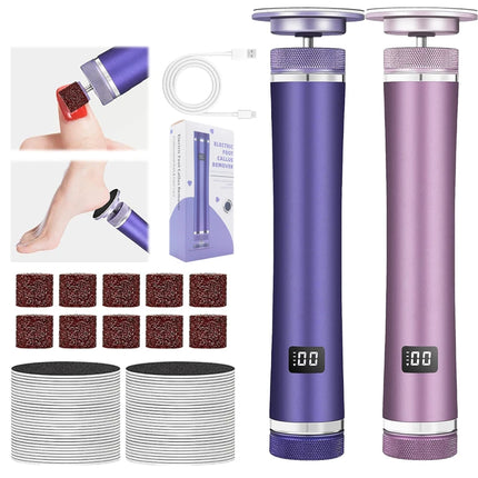 Electric Foot File - Callus Remover for Feet,Adjustable Speed Foot File with 60 Pcs Sandpaper Discs Professional Pedicure Tool