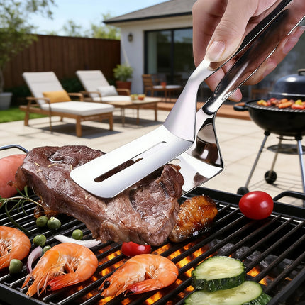 1/2/4Pcs Stainless Steel Steak Clips Multifunctional Spatula Double-Sided Cooking Tongs For Fish Meat Pizza Kitchen Baking Tools