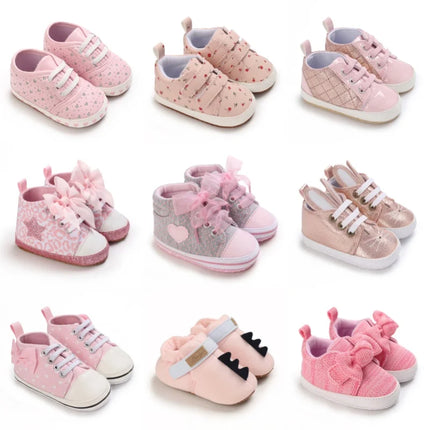 Spring and Autumn Pink Series Hot Selling Children's Shoes Baby Shoes Soft soled Anti slip Baby Shoes Newborn Baby Step Shoes