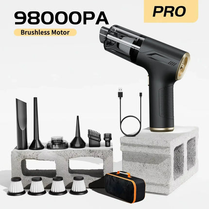 CENRR 98000PA Mini Car Vacuum Cleaner Cordless Powerful Wireless Car Cleaner HandHeld  Air Gun Portable Vacuum Cleaner