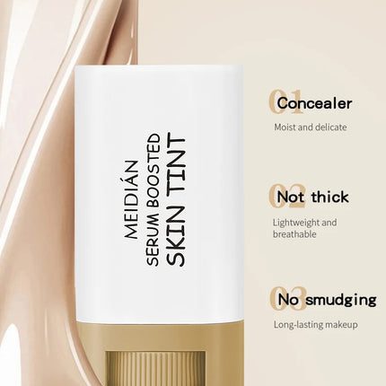 Bronze Foundation Stick Serum Boosted Skin Tint Silky Texture Moisturizing Coverage Concealer Base Even Skin Tone Makeup