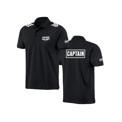 Captain Classic Basics Polo Shirt Business Casual Breathable Short Sleeve Work Uniform Fashion Comfortable Lapel Buttons Tops