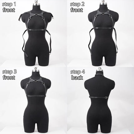 Leather Chest Harness for Women Fashion | Leather Chest Harness Accessories for Party, Dating, and Style | Leather Bra Harness
