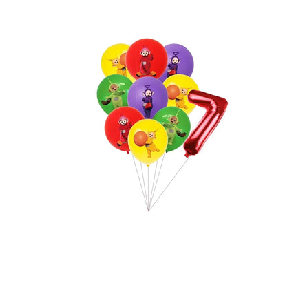 Teletubbies Theme Birthday Party Decoration Animation Plates Tablecloth Balloons Cake Decoration Kids Birthday Party Supplies