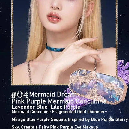 Flower Knows Moonlight Mermaid Eyeshadow Palette 8-Color Matte Shimmer Glitter Eye Makeup Cosmetics Women Beauty Eye Shadow