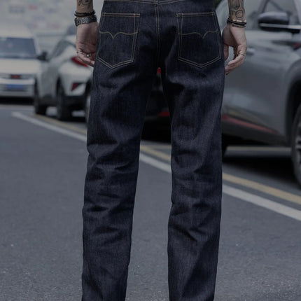Red Tornado 12.5oz Vintage Selvedge Jeans Rinsed Relaxed Straight Leg One-wash Raw Denim Trousers for Men