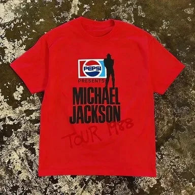 2026 New Michael Jackson Tour 1988 Printed American Breathable Comfortable High-Quality Streetwear T-Shirt