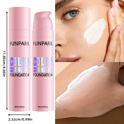 30ml Color Changing Foundation Waterproof Hydrating Transfer-proof Skin Tone Adjust Brightening Korean Makeup Gifts Lightweight