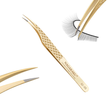 NAGARAKU  Tweezers Anti Slip eyelash extension professional Volume High Closure tweezers for divide volume eyelash Makeup Tools