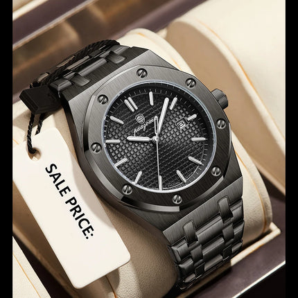 PAAZOMU Luxury Business Men's Wristwatch Waterproof Luminous Date Men's Watch Stainless Steel Fashion Quartz Watches For Men Reloj