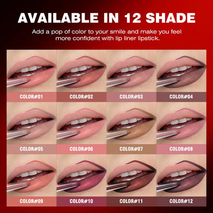 1PC Rich Pigmented, Waterproof, Silky, Durable, Non-stick Cup, Creamy Matte Lip Liner, Perfect for Date and Daily Use