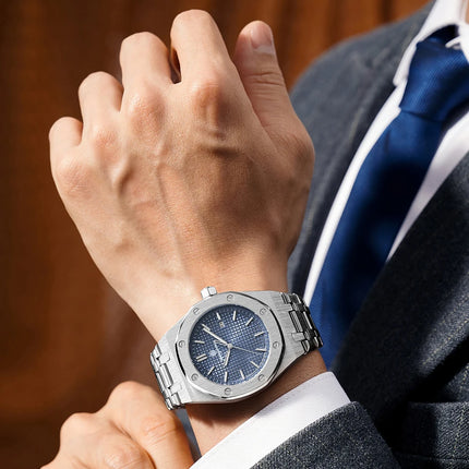 PAAZOMU Original Luxury Men's Watches Date Chronograph Stainless Steel Quartz Watch Waterproof Luminous Fashion Man Wristwatch