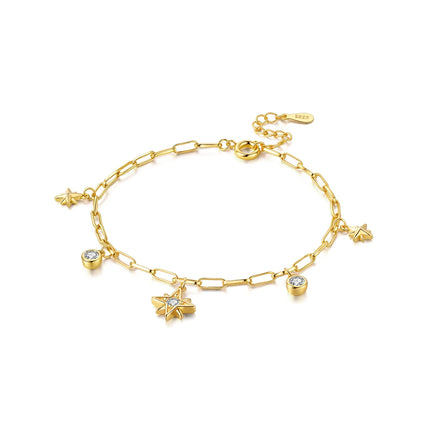 Original 925 Sterling Silver Butterfly Bracelet Zirconia Tennis Ball Women Fashion Simple Engagement Wedding Charm Jewelry Gift