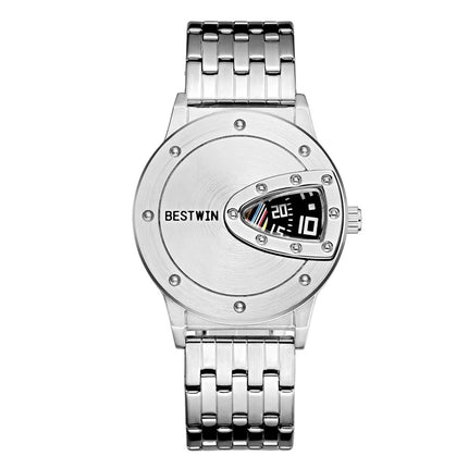 2023 BESTWIN Luxury Brand Trendy Cool Men's Wrist Watch Stainless Steel Tech Fashion Quartz Watch For Men Relogio Masculino